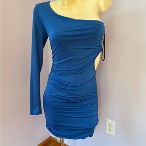 Forever 21 One-Shoulder Blue Dress